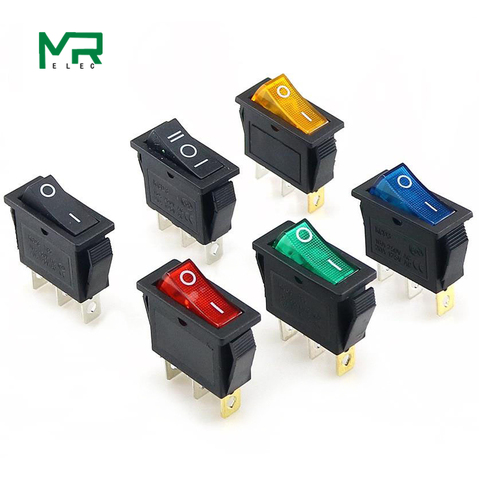 KCD3 Rocker Switch ON-OFF 2 Position 3 Pin Electrical equipment  With Light Power Switch 16A 250VAC/ 20A 125VAC 35mm*31mm*14mm ► Photo 1/6