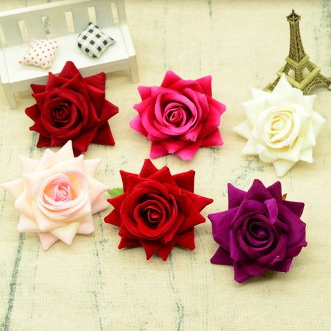 5pcs Silk roses christmas decoration for home wedding bridal accessories scrapbook diy wreath gifts a cap artificial flowers ► Photo 1/6