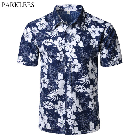 Mens Summer Beach Hawaiian Shirt 2022 Brand Short Sleeve Plus Size Floral Shirts Men Casual Holiday Vacation Clothing Camisas ► Photo 1/6
