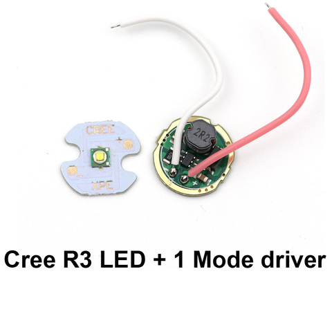 16mm 3W  XPE R3 LED Chip diode Lamp LED Emitter + 15.3mm one mode 1.5-3.7V 3W LED  Q5 LED driver board for flashlight DIY ► Photo 1/6