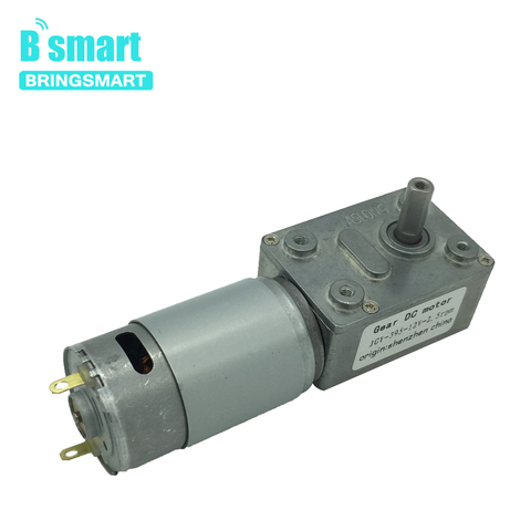 Bringsmart JGY-395 Worm Gear Motor Low Speed 12V Worm Reduction Gearbox Engine 2.5-210RPM Self-locking Geared Motor ► Photo 1/6