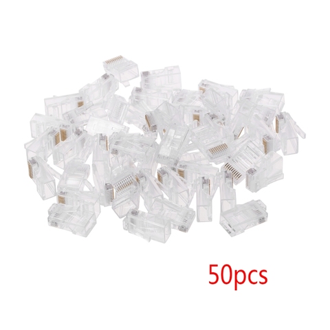 50 Pcs/Pack Stranded 10P10C Network Cable Connector RJ48 Crystal Plug Modular High Quality New ► Photo 1/1