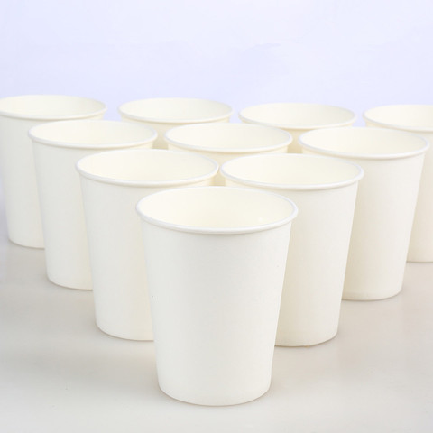 100pcs/Pack 250ml Pure White Paper Cups Disposable Coffee Tea Milk Cup Drinking Accessories Party Supplies Accept Customize ► Photo 1/5