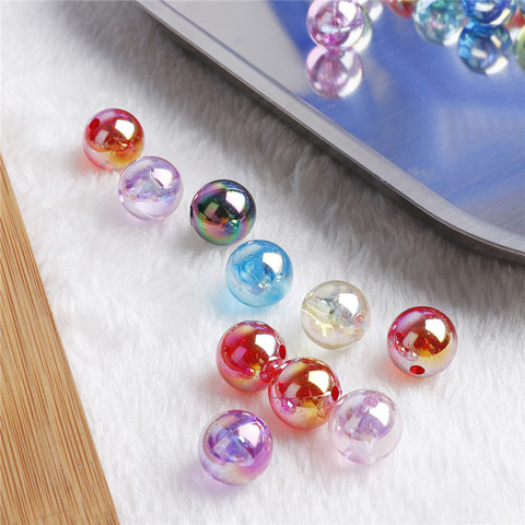 8mm 50pcs/lots Acrylic AB Color Round Transparent Beads Loose Spacer Beads For DIY Necklace Bracelet Jewelry Findings Making ► Photo 1/6