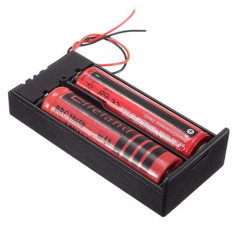 Universal Black Battery Storage Case 3.7V 2x18650 Batteries Holder Box Container With ON/OFF Switch ► Photo 1/6