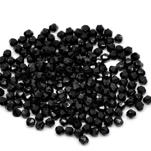 wholesale  2000 Pcs Black Faceted Bicone Acrylic Spacer Beads 4x4mm Diy ► Photo 1/1