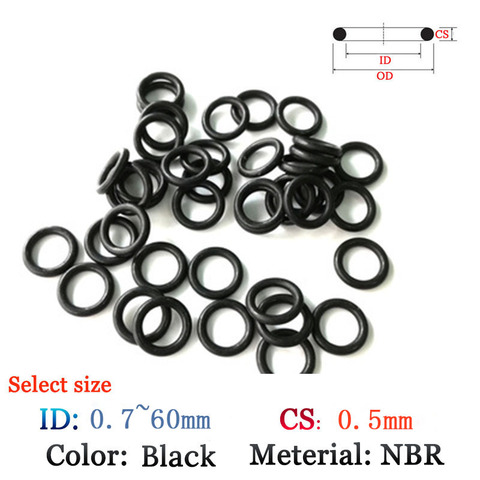 CS 0.5mm FluoroRubber O-Ring 10pcs Washer Seals Plastic gasket Silicone ring film  oil and water seal gasket NBR material O-Ring ► Photo 1/4