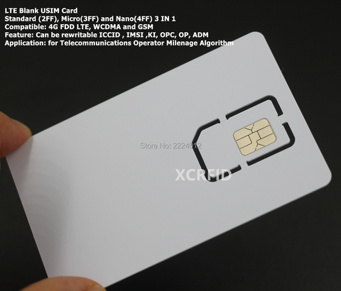 Intelligent Progarmmable Blank LTE USIM 4G Card WCDMA GSM Blank Mini Nano Micro 2FF 3FF 4FF SIM Writable For Telecom Operator ► Photo 1/4