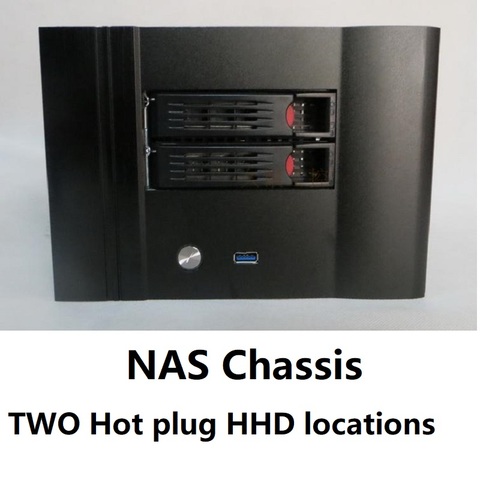 NAS Server Chassis Small  Storage hot-swap 2-bay ITX aluminum panel NVR Computer case ► Photo 1/5
