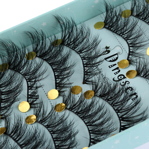 10 Pairs 3D Faux Mink Hair Soft Natural Messy Eyelash Crisscross Wispy Fluffy Lashes False Eyelashes Extension Eye Makeup Tools ► Photo 1/6