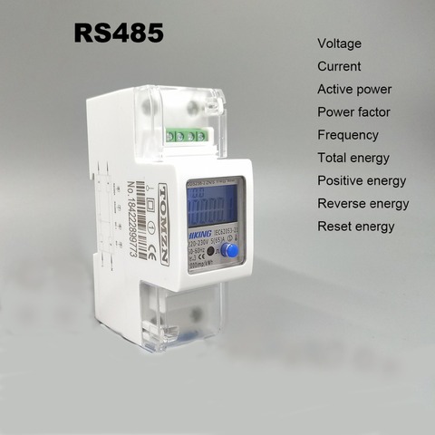 5(65)A 220V 230V 50HZ 60HZ voltage current DDS238-2 ZN/S single phase Din rail KWH Watt hour energy meter with RS485 MODBUS-RUT ► Photo 1/6