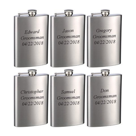 Personalized High quality of  8oz stainless steel hip flask with retails black box ► Photo 1/5