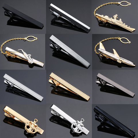 DY New and high quality laser engraving tie clip  fashion style  gold  silvery and black men's business tie pin Free Delivery ► Photo 1/6