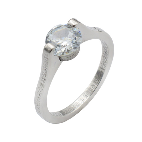 Romantic Zircon Engagement Wedding Rings for Women Stainless Steel Ring for Women RB108 ► Photo 1/3