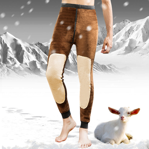 ZJX Winter Warm Mens Warm Leggings Tight Men's Long Johns Plus Size Warm Underwear Elastic Tights Male Thermal Warm Pants ► Photo 1/6