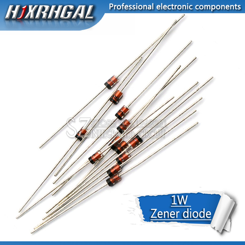 100pcs 1W Zener diode DO-41 3V 3V3 3V6 3V9 4V3 4V7 5V1 5V6 6V2 6V8 7V5 8V2 9V1 10V 11V 12V 13V 15V 1N4733A 1N4742A 1N4728A ► Photo 1/1