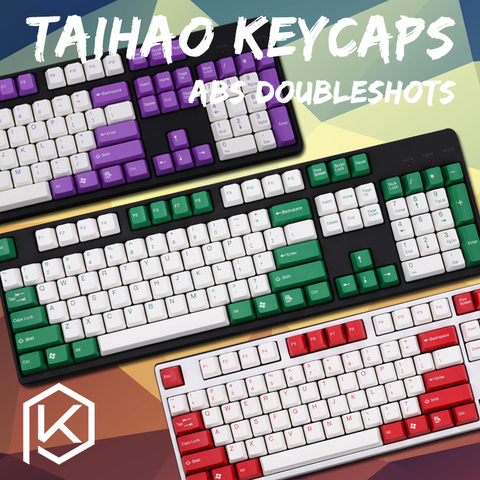 taihao abs double shot keycaps for diy gaming mechanical keyboard color of red green blue purple wihte black dolch pink ► Photo 1/6