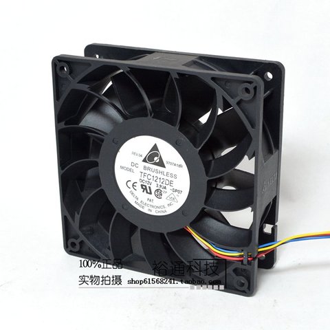 TFC1212DE ADDA 120mm DC 12V 5200RPM 252CFM For Bitcoin Miner Powerful Server Case AXIAL cooling Fan ► Photo 1/2