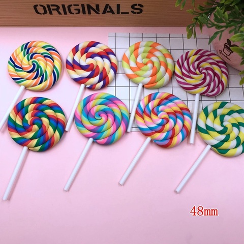 Resin New Arrival Hot Selling Big Clay Lollipop for Crafts Making, Scrapbooking, DIY (48mm) ► Photo 1/6