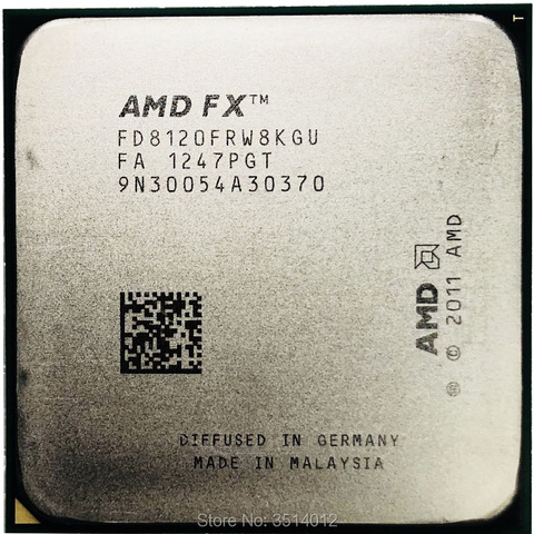 AMD FX-Series FX-8120 FX 8120 125W 3.1 GHz Eight-Core CPU Processor FD8120FRW8KGU Socket AM3+ ► Photo 1/1