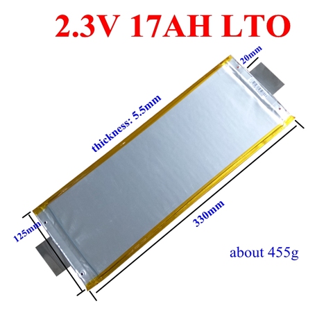 10pcs 30000 cycles LTO 2.3V 2.4V 17AH lithium Titanate oxide battery pack for 12V 24V Tricycle  e-bike automobiles buses car ► Photo 1/1