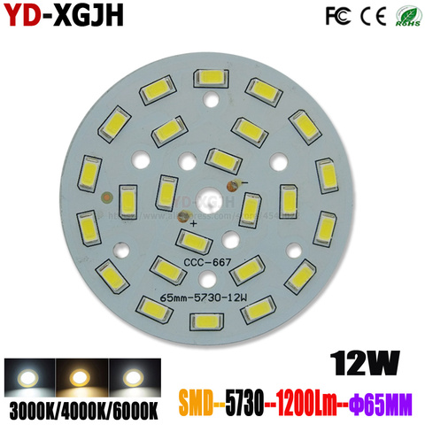 10PCS High Power 12W 65MM SMD 5730 LED PCB Plate round  Aluminum Lamp light source White Natural  Warm White Light  Source ► Photo 1/6