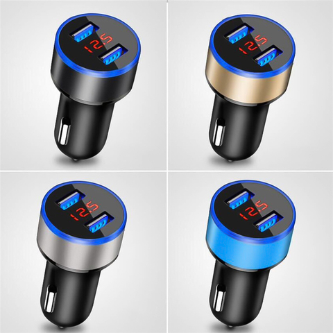 Dual USB Socket 3.1A Phone Charger Cigaretter Light Plug Power Adapter 2 Ports USB Digital LCD Voltage Display for 12V 24V Cars ► Photo 1/6
