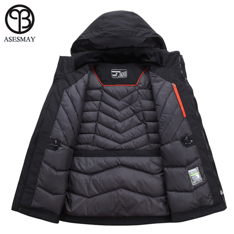 Asesmay 2022 men down jacket men's winter parka thick warm high quality hoodies white duck down coat mens brand clothing outcoat ► Photo 1/6
