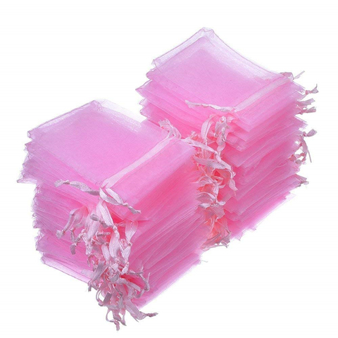 50pcs 7x9 9x12 10x15 13x18CM Pink Organza Bags Jewelry Packaging Bags Wedding Party Decoration Drawable Bags Gift Pouches 55 ► Photo 1/6