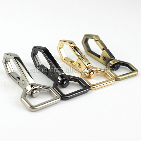 1x Metal Polygonal Swivel Trigger Snap Hook Spring Gate Clasps Clips Leather Belt Pet Leash Bag Strap Webbing Keychain Hooks ► Photo 1/6