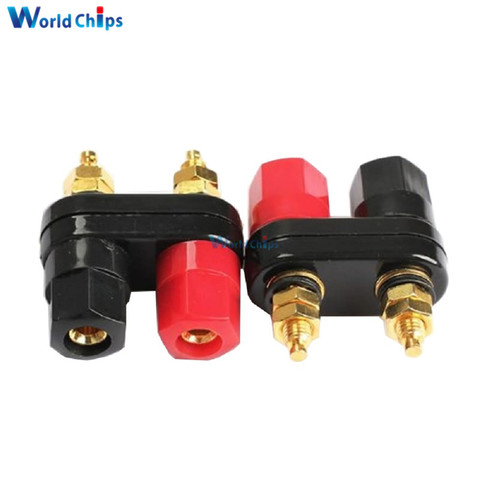 2Pcs/Lot Connecter Banana Plug Gold Plate Red Black Connector Terminal Banana Plugs Binding Post in Wire Connectors 4MM ► Photo 1/5
