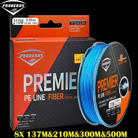 137M&210M&300M&500M 8 Stands Fishing Line PRO BEROS Brand Red/Green/Grey/Yellow/Blue braided line 40LB-150LB 8-Weaves PE Line ► Photo 1/6
