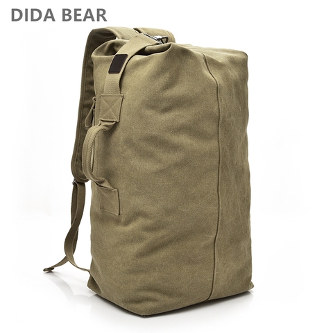 Man Travel Backpack Large Capacity Mountaineering Hand Bag High Quality Canvas Bucket Shoulder Bags Men Backpacks ► Photo 1/6