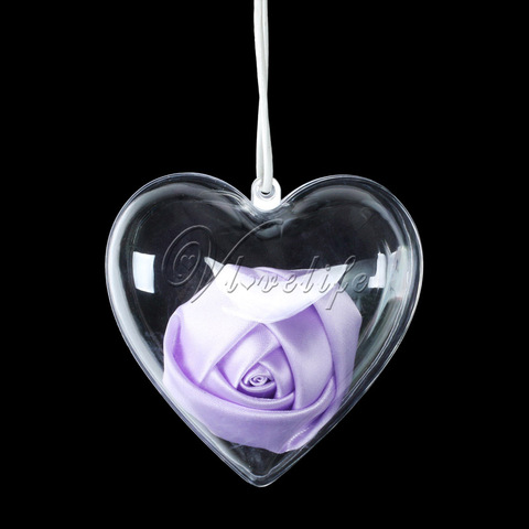 20Pcs/Lot Christmas Decoration Clear Plastic Balls Transparent Bauble Xmas Ornament Heart Shape Romantic Tree Wedding Gift ► Photo 1/6