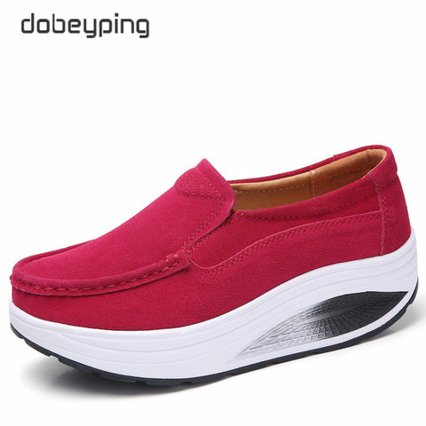 dobeyping New Spring Autumn Shoes Woman Slip On Women's Loafers Genuine Leather Flat Platform Women Shoes Moccasins Female Shoe ► Photo 1/6
