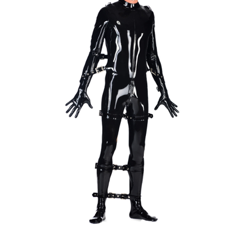 2022 New Latex Bodysuit 100% Rubber Gummi Ganzanzug Anzug Custom Black Hooded Overall Cosplay Customized Size XXS-XXL ► Photo 1/5