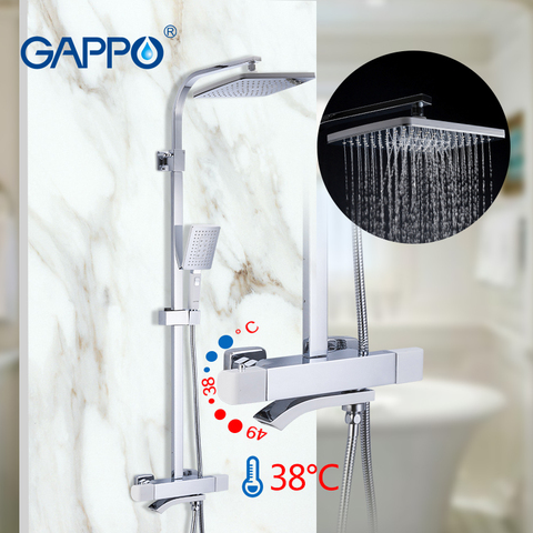 GAPPO thermostatic shower sets bathroom shower faucet hot and cold mixer Brass faucet Bathtub shower system Waterfall shower ► Photo 1/6