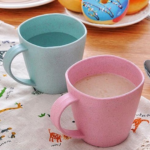 Healthy Wheat Straw Milk Mugs Environmental Protection Thick Anti-hot Cups Excellent 1Pc Mug ► Photo 1/6
