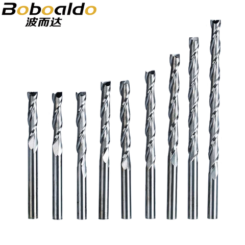 1pc 3.175mm SHK Wood cutter CNC Router Bits 2 Flutes Spiral End Mills Double Flute Milling Cutter Spiral PVC Cutter ► Photo 1/5