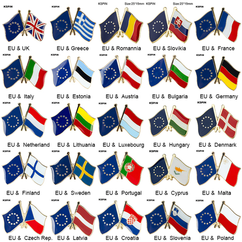 European Union Friendship Natinal Lapel Pins Flag Lapel Pins Country Flag Badge Flag Badge Brooch ► Photo 1/6