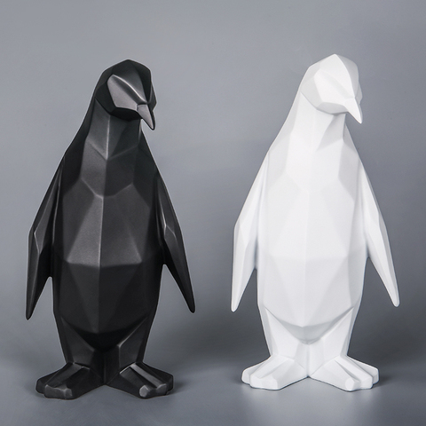 Nordic Penguin Resin Model Ornaments Crafts Simple Home Office Creative Sculpture Geometric Statue Animal Penguin Abstract Decor ► Photo 1/6