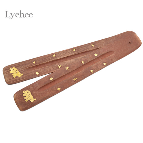 Lychee Life 1pc Wooden Incense Stick Holder Ash Catcher Burner Stand Furniture Protection Incense Base Aromatherapy Plate Random ► Photo 1/4