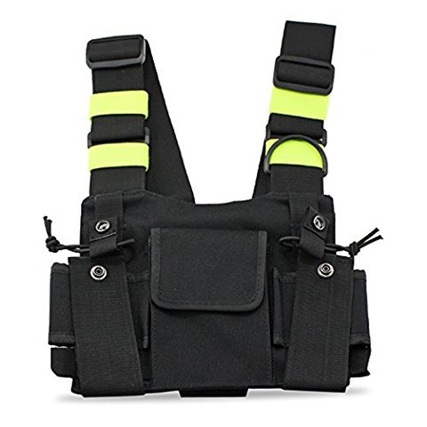 Green Tactical Harness Front Pack bag case Pouch Carry Holster for Kenwood Motorola TYT Baofeng Walkie Talkie Vest rig Chest bag ► Photo 1/6