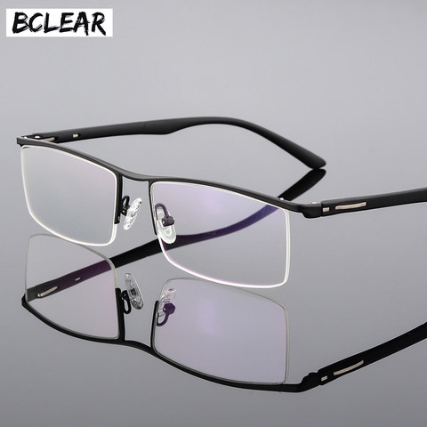 BCLEAR 2022 New Arrival High-end Business Men's Eyeglasses Frame Unique Temple Design Titanium Alloy Half Rim Spectacle Eyewear ► Photo 1/6