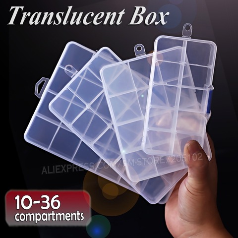 Semi Clear Accessory Box Storage with ajustable dividers for DIY Nail Art Jewelry beads Crafts portable Pill Organizer container ► Photo 1/6
