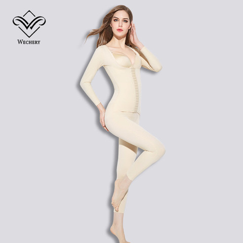 Wechery Shapewear Women Body Shaper Tummy Control Underwear Slimming Bodysuit Plus Size Long Sleeve Shapers ► Photo 1/6