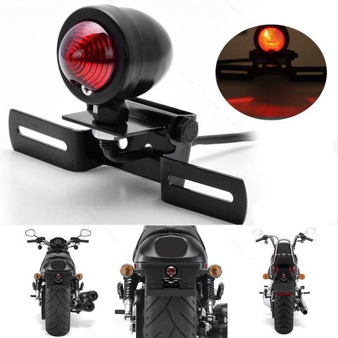 Universal Universal Motor Motorcycle Tail Light and License Plate Holder Turn Signals Brake Stop Lights Cafe Racer ► Photo 1/6