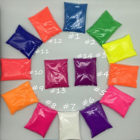 10g per color Fluorescent Powder Pigment for Paint Printing ,Soap Neon powder ,Nail Art Polish ► Photo 1/6
