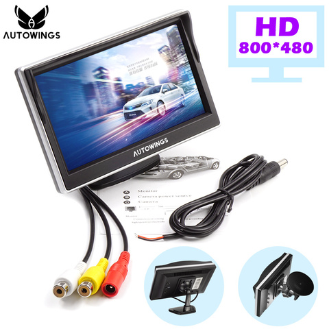 5 inch Car Monitor for Rear View Camera Auto Parking Backup Reverse Monitor HD 800*480 tft-lcd Screen 2 Mounts/Brackets Optional ► Photo 1/6