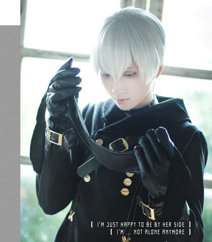 NieR:Automata 9S YoRHa No.9 Model S Wistalia Short Silver White Heat Resistant Cosplay Costume Wig (not include eye patch) ► Photo 1/5